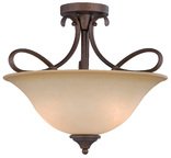 Hardware House 10-0892 Bennington 3-Light Semi-Flush Ceiling Fixture, Antique Bronze