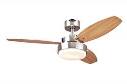 WESTINGHOUSE 7247300 – 42″ Alloy Ceiling Fan w/ Light – Brushed Nickel Finish