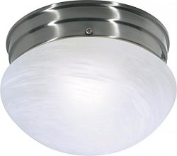 Nuvo SF76/671 Small Brushed Nickel Mushroom with Alabaster Glass