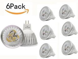 JKLcom MR16 LED Light Bulbs MR16 Base 12V 3W Warm White LED Bulbs Spotlight Bulbs for Recessed l ...