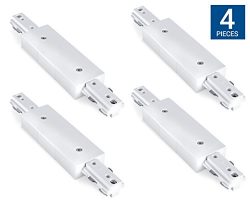 Hyperikon H Track Lighting Connector, I Straight Track Connector, White Single Circuit 3-Wire Tr ...