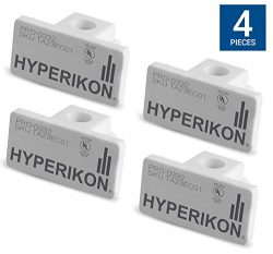 Hyperikon Track Lighting End Caps, White Single Circuit 3-Wire Track Light End Cover (Pack of 4)