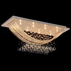 Crystal Mount Flush Chandelier With 8 Lights Ceiling Light Fixture Modern Chandelier of CRYSTOP