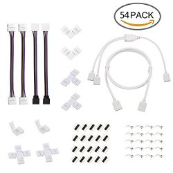 LED Connector Kit For RGB 5050 LED Strip Lights 10mm wide 4 Pin connector Free Welding to Contro ...