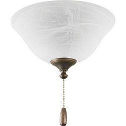 Progress Lighting P2612-20 AirPro 3-Light Ceiling Fan Light, Antique Bronze