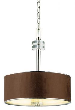 Eurofase 15331-028 Savvy 3-Light Pendant, Satin Nickel/Brown