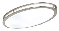 LB72132 LED Flush Mount Ceiling Lighting Oval, Antique Brushed Nickel, 32-Inch 3000K Warm White, ...