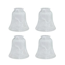 Aspen Creative 23030-4 Transitional Style Replacement Bell Shaped Glass Shade with 2 1/8″  ...