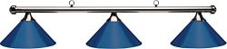 Hj Scott Billiard Table Light with Gunmetal Bar and 3 Blue Painted Metal Shades, 55-Inch