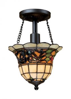 Elk 70021-1 Tiffany Buckingham 1-Light Semi-Flush Mount, 11-Inch, Vintage Antique