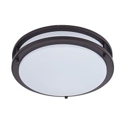 Britelight 5 year warranty 16 inch LED Flush Mount Ceiling Light, 25W 1750 Lumens, ETL Listed, D ...