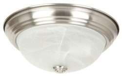 Yosemite Home Decor JK102-13SN Belen 2-Light 13-1/2-Inch Ceiling Flush Mount, Satin Nickel Frame