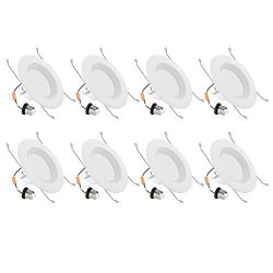 LE 8 Pack 6 inch LED Downlight, Dimmable Recessed Lighting Fixture, 15W, 100W Incandescent Bulb  ...