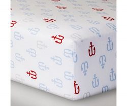 Fitted Crib Sheet Anchors – Cloud Island – Light Blue Anchors