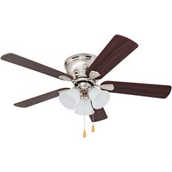 Prominence Home 80032-01 Saddle Ridge Low-Profile Hugger Ceiling Fan, LED 3-Light, Chocolate Map ...