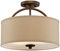 Possini Euro Halsted 15″ Wide Brushed Bronze Ceiling Light