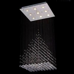 Saint Mossi Modern K9 Crystal Raindrop Chandelier Lighting Flush mount LED Ceiling Light Fixture ...