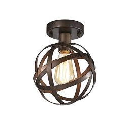 LaLuLa Flush Mount Light Fixture Mini Bronze Chandelier 1 Light Hallway Ceiling Light