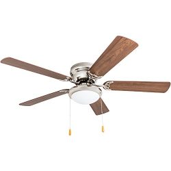 Portage Bay 50252 Hugger 52″ Brushed Nickel West Hill Ceiling Fan with Bowl Light Kit