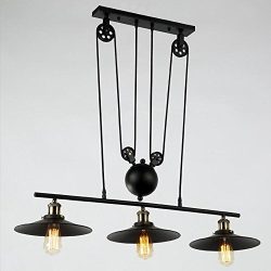 Dst Retro Pendant Retractable Chandelier Pendant, Vintage Adjustable Hanging Ceiling Light Penda ...