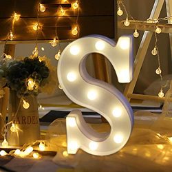 Sagton Remote Control Alphabet Letter Lights, Remote Control LED Light Up White Plastic Letters  ...