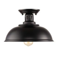 HMVPL Upgraded Industrial Close to Ceiling Light, Vintage Farmhouse Flush Mounted Lighting Fixtu ...