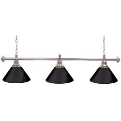 Trademark Gameroom Black Three Shade Gameroom Lamp, 60″ (Silver Hardware)