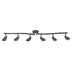 Globe Electric 59376 Grayson 6 Oil Rubbed Bronze Adjustable S-Shape Track Lighting, Bulbs Included