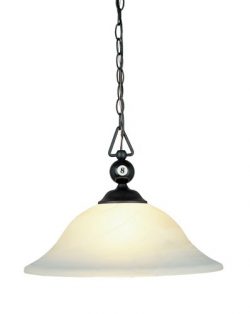 Elk 190-P-Bk-G1 Designer Classics 1-Light Billiard Light, 14-Inch, Matte Black With White Faux A ...