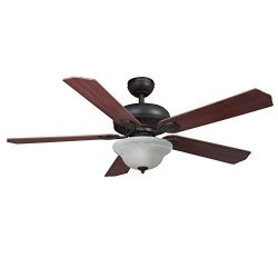 Crosswinds 52-in Oil-Rubbed Bronze Downrod or Flush Mount Ceiling Fan with Light Kit and Remote