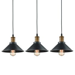 Dazhuan Ceiling Light 3-Lights Pendant Metal Hanging Kitchen Farmhouse Industrial Lighting Fixtu ...