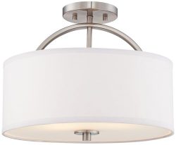 Possini Euro Halsted 15″ Wide Brushed Nickel Ceiling Light