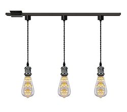 Kiven 1-Light H System Track Mini Pendant, Pearl Black Finish Lamp Holder Fitting Track Light Ki ...