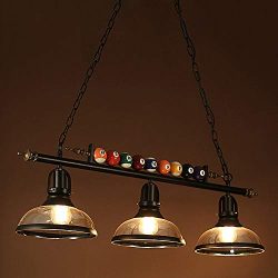 Ladiqi 3 Lights Island Light Hanging Pool Table Light Fixture Pendant Light with Clear Glass Sha ...