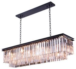 Saint Mossi Modern K9 Clear Crystal Bar Rectangle Raindrop Chandelier Lighting LED Ceiling Light ...