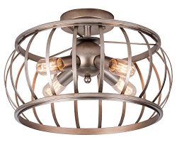 Alice House Ceiling Light 18″ Vintage Industrial Rustic Semi-Flush Mount Lamp T45 Edison B ...