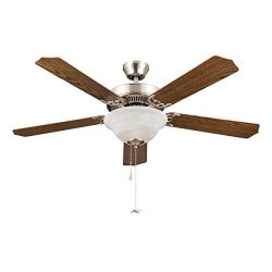 Sunix 3 65 52-inch Contemporary Brushed Nickel Indoor Ceiling Fan Bronze Pull Chain Set, 5 Blade ...