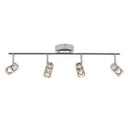 Artika TRK4NT-ON Nest Adjustable 4 LED Track Lighting Kit Ceiling Mount Fixture, 1200 Lumens, Po ...