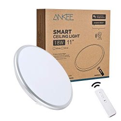 ANKEE Smart LED Ceiling Light 18W – No Hub Required 11″ Ceiling Light | Dimmable 300 ...