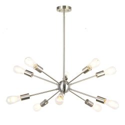 BONLICHT Sputnik Chandelier Lighting 10 Light Chandelier Modern Starburst Chandelier Mid Century ...