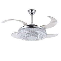 RS Lighting Modern Fashion Low Profile Ceiling Fans with Lights 42 Inch Hugger Ceiling Fan with  ...