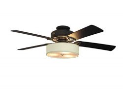 Low Profile Linen Drum Shade Light Kit for Ceiling Fans (Parchment)