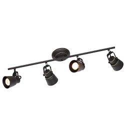 4 Lights Kitchen Track Lighting Oil Rubbed Bronze, Ceiling Spotlights Track Lighting Kit Wall Li ...