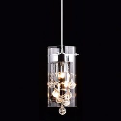 Truelite Modern G9 Glass Pendant Crystal Hanging Light Fixture