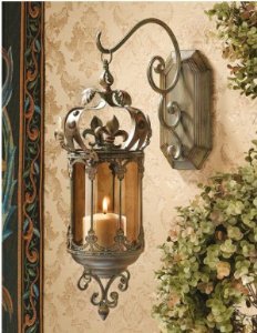 21″ Medieval Hallway Hanging Pendent Light,Wall Lantern Sconce Candle Holder