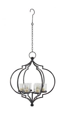 Deco 79 Candle Chandeliers, Medium, Black, Clear