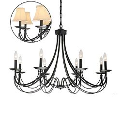 Iron 8-light Black Chandelier