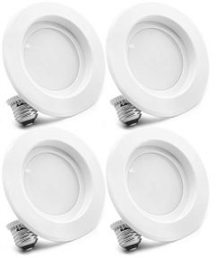 4 Pack Bioluz LED 5″/6-inch 75 Watt (Uses 12W) 90 CRI Dimmable LED Retrofit Recessed Light ...