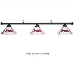 Imperial MLB Atlanta Braves Chrome Metal Shade & Black Bar Billiard Pool Table Light