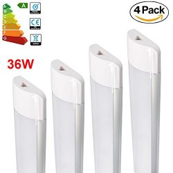 4 Pack Excellent LED Batten Lights,6000-6500k,Super Bright White Light,4FT 36w Linkable Length 2 ...